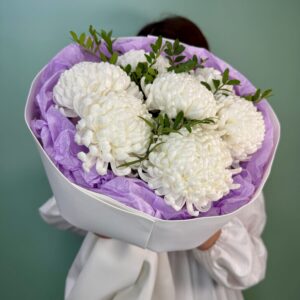 Монобукет из хризантемы "Рибонет"