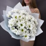 Монобукет из 5 кустовых хризантем 